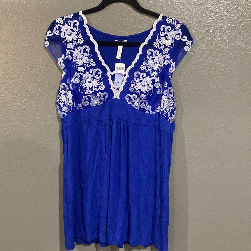 Soma Lavish Sapphire Sleeveless Top NWT XL